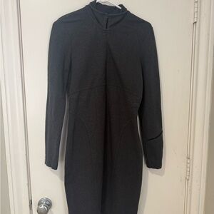 ATHLETA Gray Zip Up Long Sleeve Dress Size